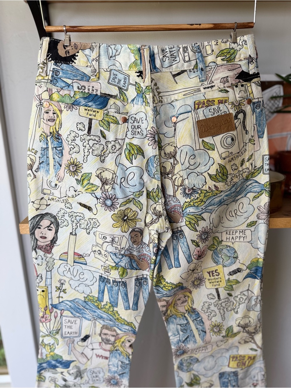 Wrangler x Free People Westward 626 Earth Day Limited Edition Denim Jeans Sz 28 - Picture 6 of 16